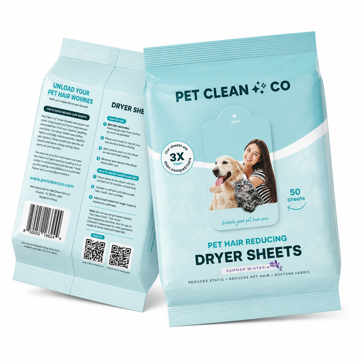 Dryer Sheets for Pet Owners - Summer Wisteria™